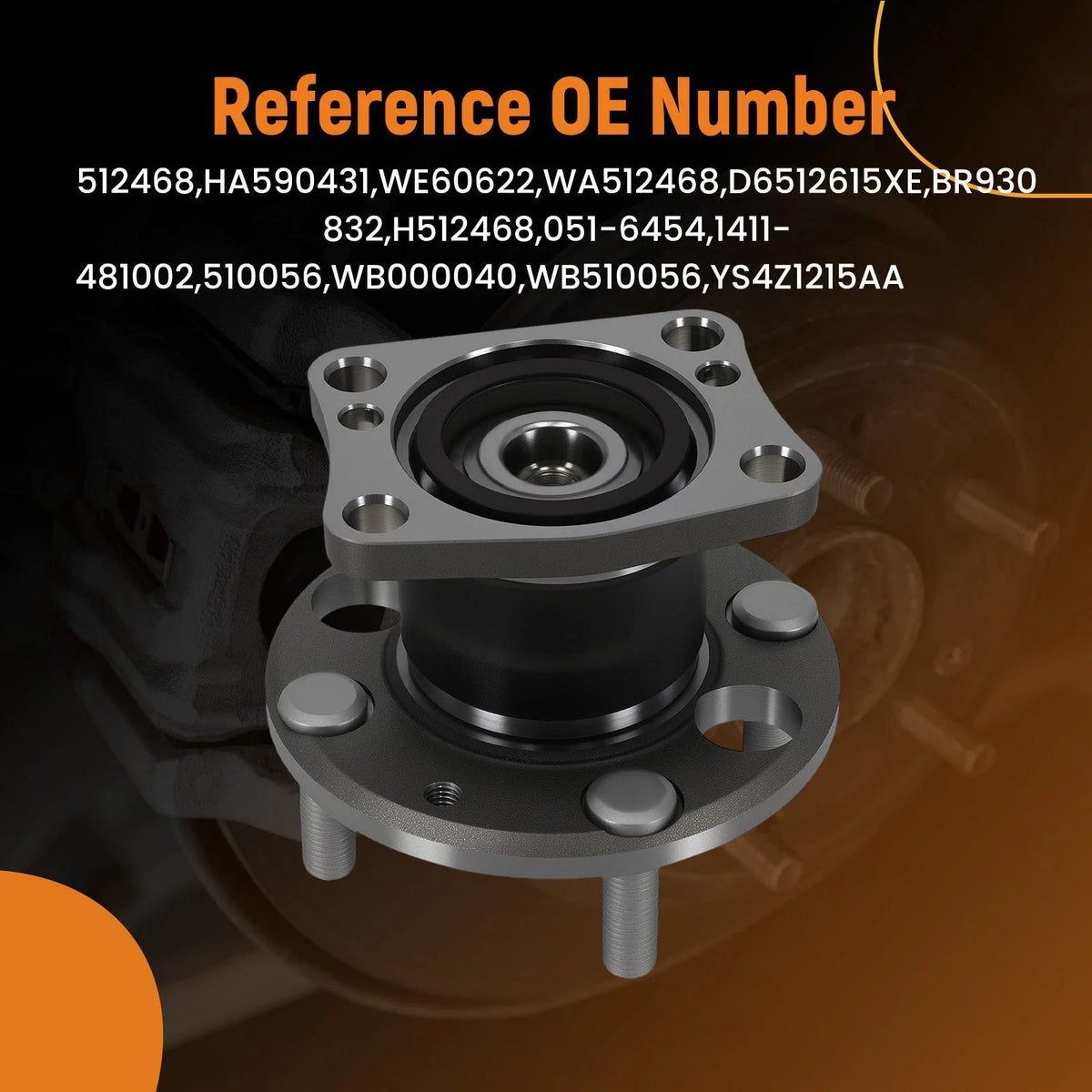 Set of 2 Rear Wheel Hub Bearings for Mazda 2 (2011–2014) 512468 H512468