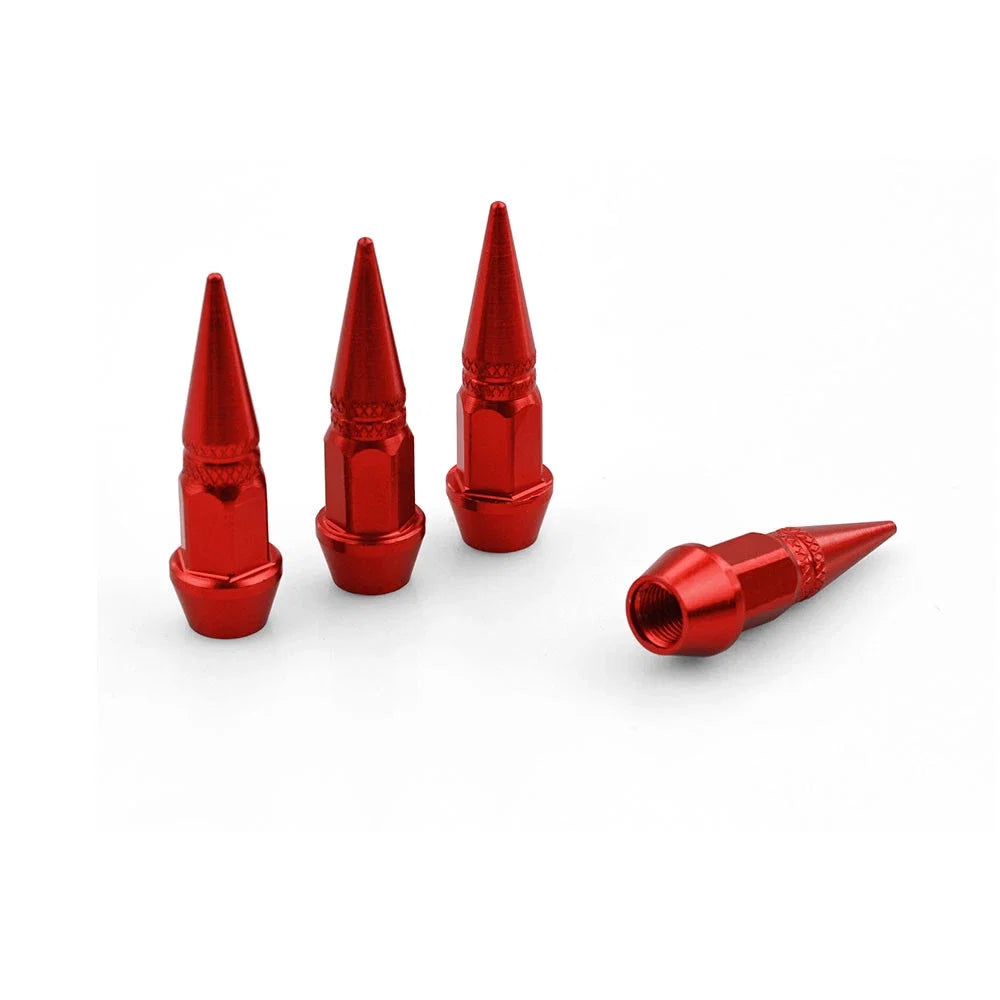 Set of 4 Dustproof Spike Shape Tire Wheel Stem Valve Caps for Car Motorcycle