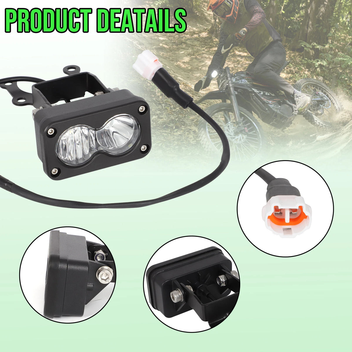 2X Headlight White LED Pod Combo Kit for Sur Ron Light Bee X (2018–2023)