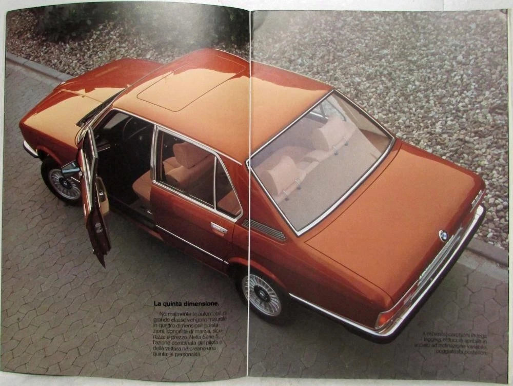 Sales Brochure for BMW 5 Series (1976) - 518 520 520i 525 528 - Italian Text