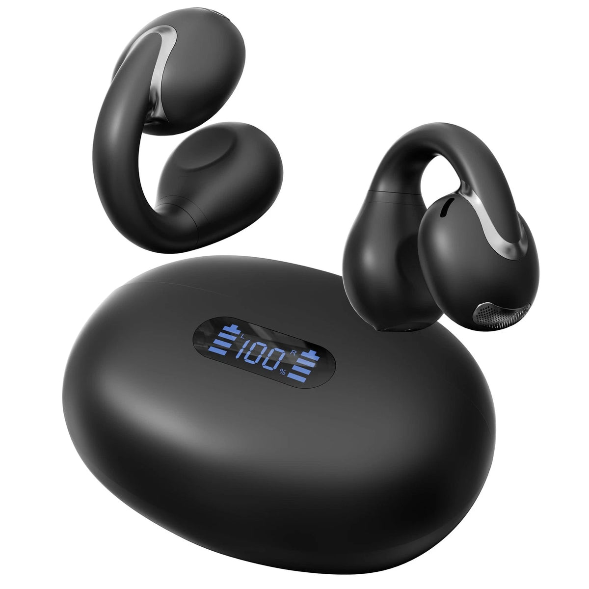 2X Earbuds for Two-Way Translation - Open Ear Clip-On, Black