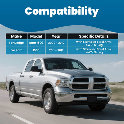 Set of 2 Front Upper Lower Control Arms Suspension Kit for Ram 1500 (2009–2012)