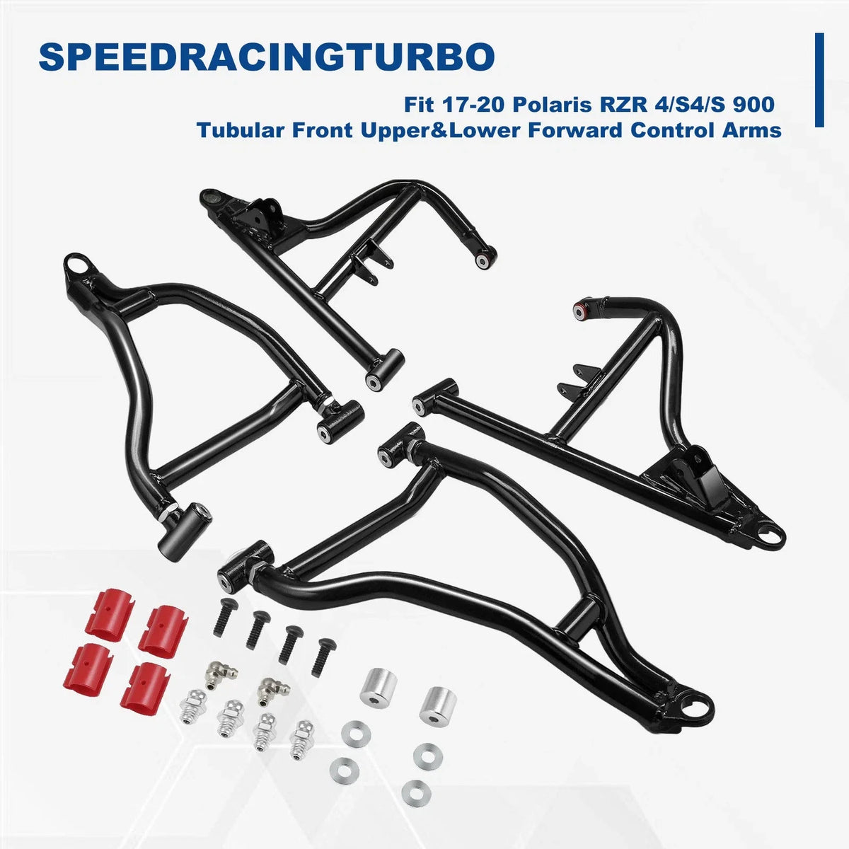 Set of 2 Tubular Front Upper & Lower Control Arms for Polaris RZR 900 (2017–2020)