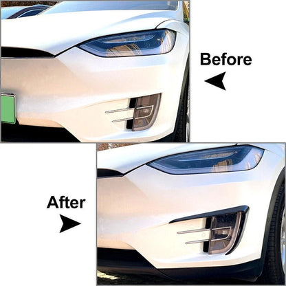 Front Fog Light Eyebrow Cover Trim Kit Carbon Fiber for Tesla Model X (2015–2020)