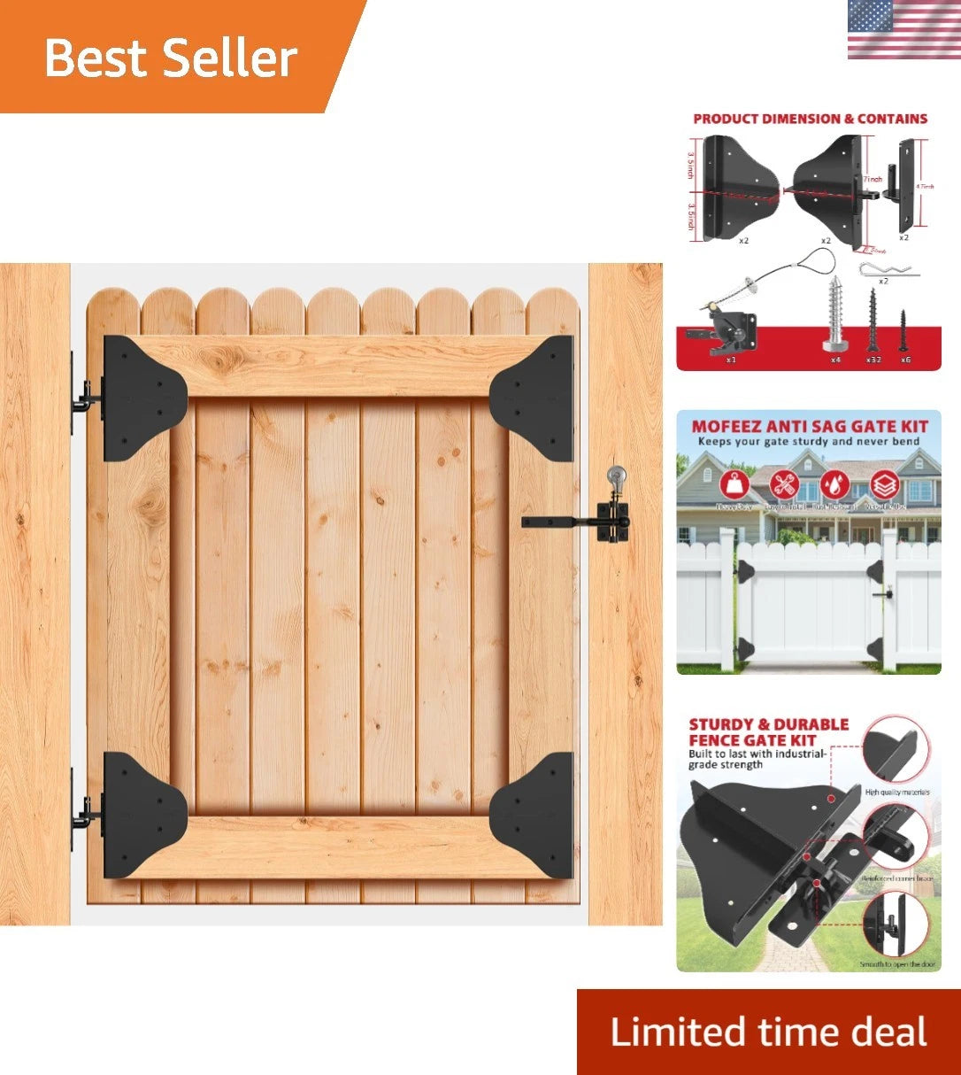 Heavy-Duty Anti-Sag Gate Kit for