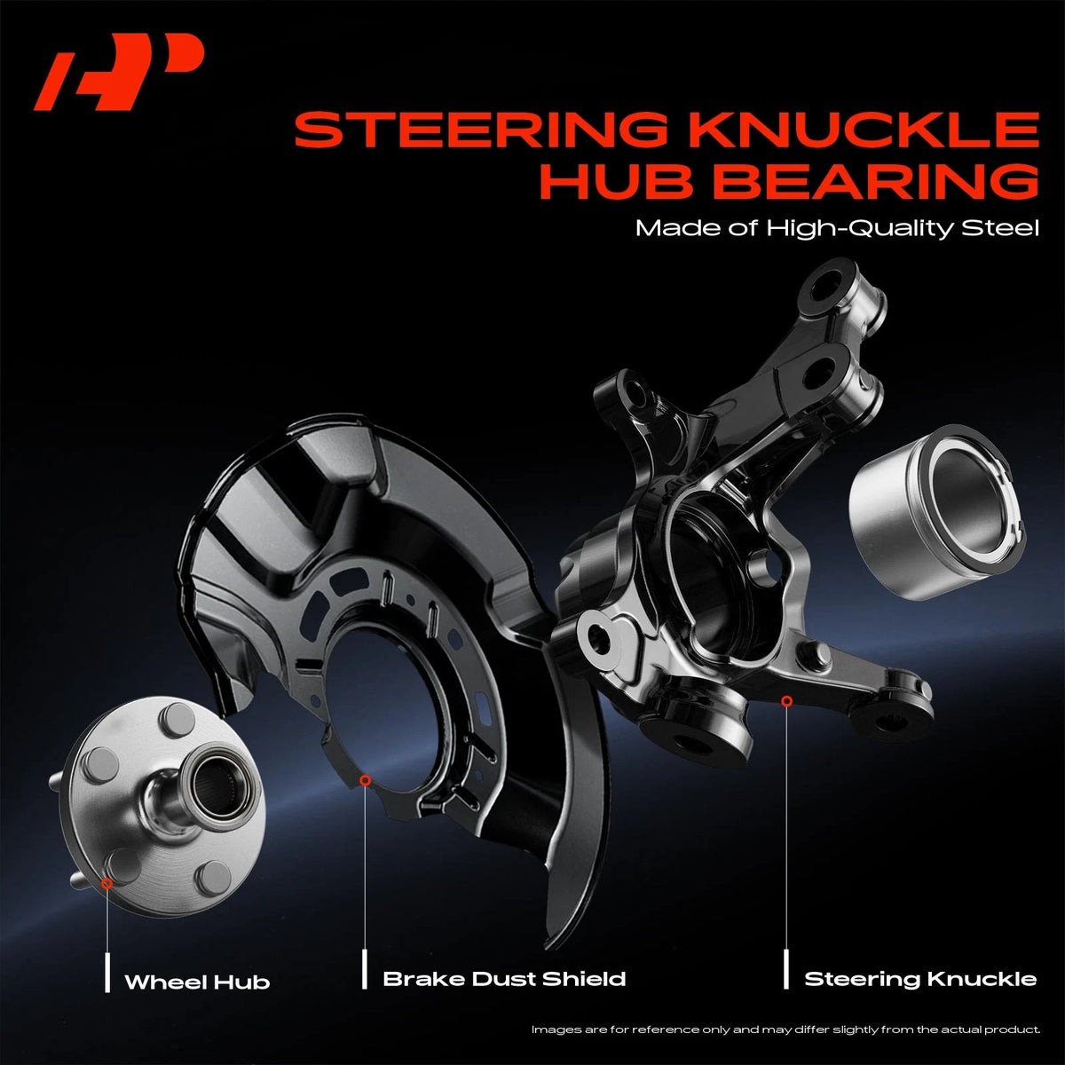 Front Right Steering Knuckle & Hub Bearing Assembly for Honda Odyssey (2018–2023) - 51211-THR-A01, 44600-TG7-A00, 45255-THR-A00