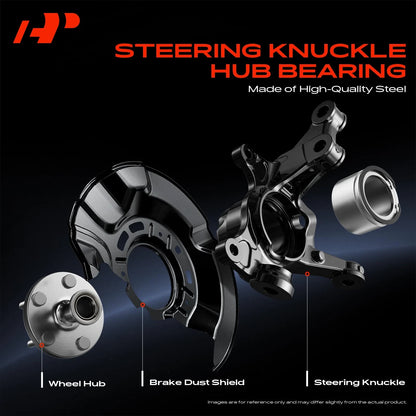 Front Right Steering Knuckle & Hub Bearing Assembly for Honda Odyssey (2018–2023) - 51211-THR-A01, 44600-TG7-A00, 45255-THR-A00