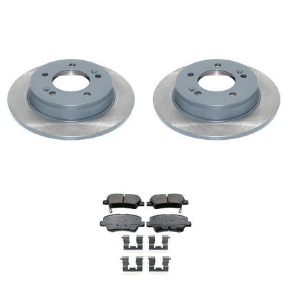 Set of 2 DuraGo Rear Rotors & Akebono ProACT Ceramic Pads for Elantra Forte5 (2017–2020)
