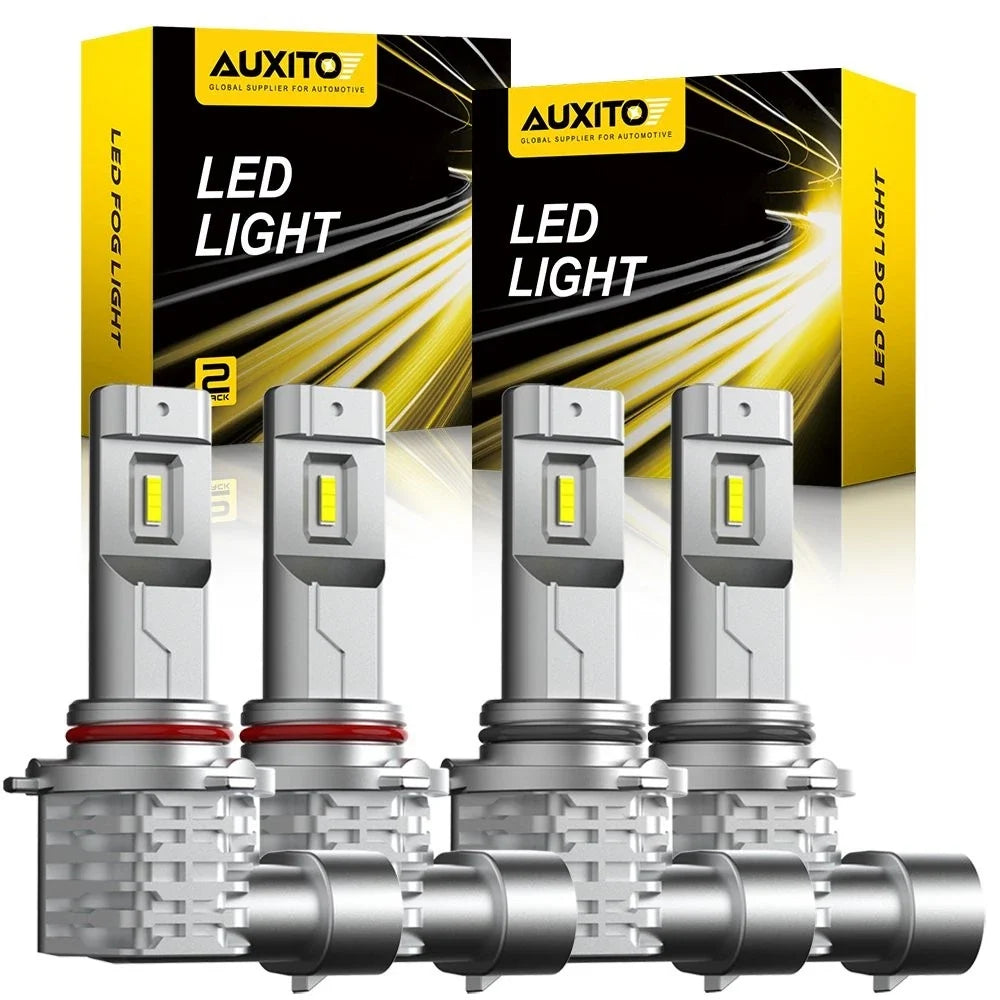 4X AUXITO 9006 9005 Combo LED Headlight Bulb Kit for