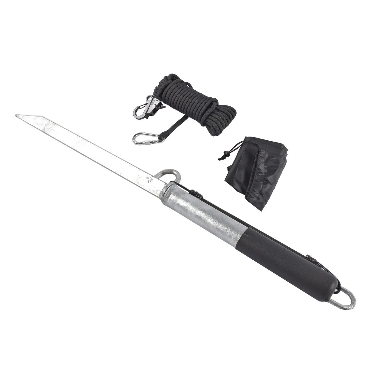 32in Sand Spike Boat Anchor Pole with 50ft Anchor Line for Boats