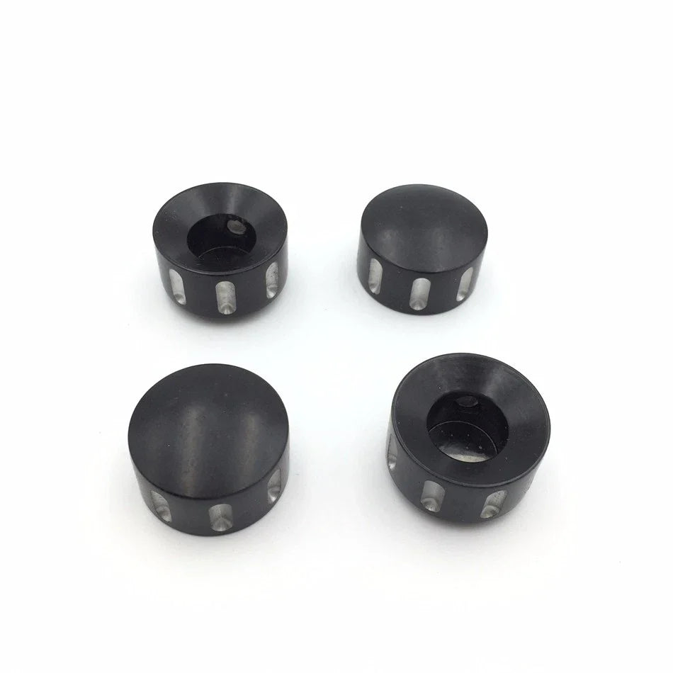 Black Grooved Bolt Toppers Caps for Harley Twin Cam Dyna Softail Road King (1999–2017)