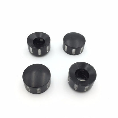 Black Grooved Bolt Toppers Caps for Harley Twin Cam Dyna Softail Road King (1999–2017)