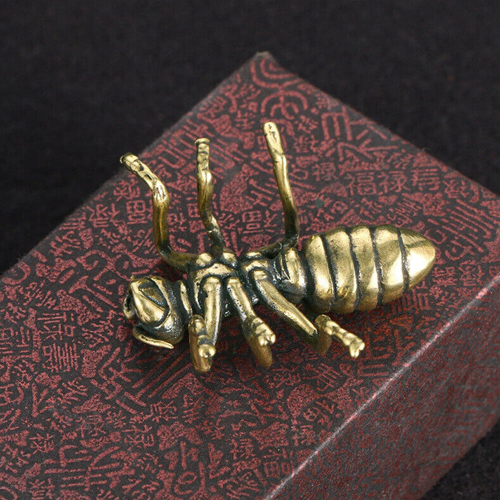 Brass Ant Figurines Set of 2 for Home Office Ornaments