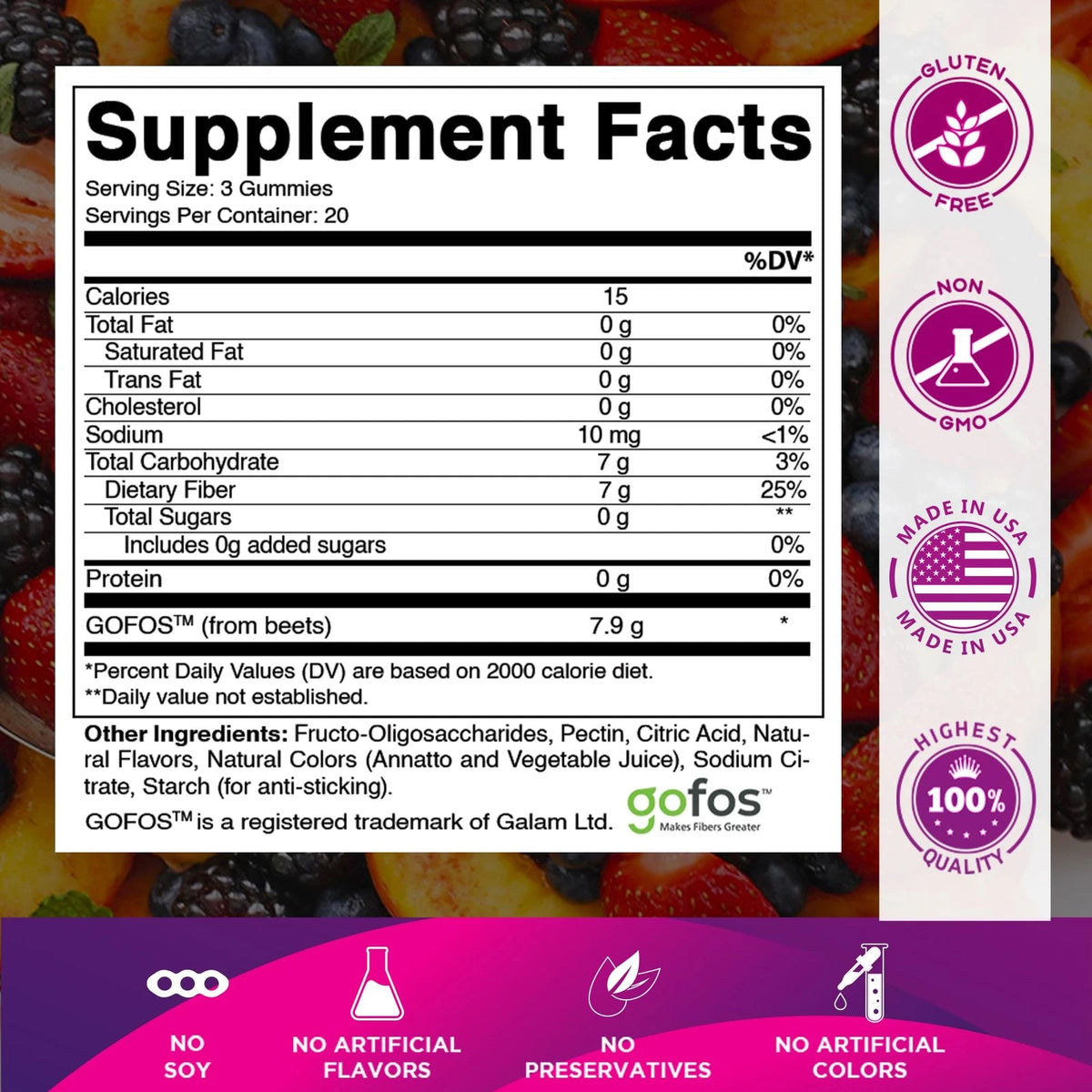 2X Vitamatic Prebiotic Fiber Gummies for Adults – 120 Count