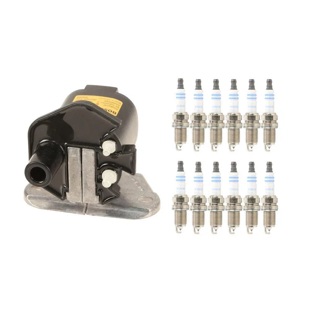 Bosch Ignition Coil & Platinum Spark Plug Kit for BMW E30 E31 750iL 850Ci 850i (1982–1994)