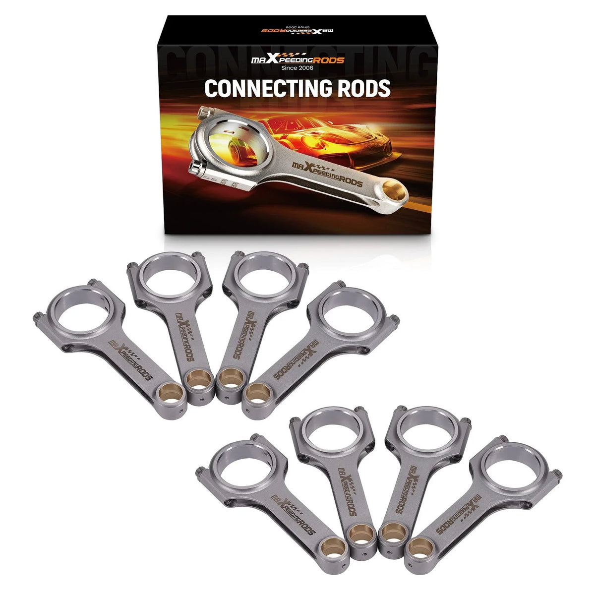 8x Connecting Rods for Chevrolet LS SBC (1968–2004) (6.125" H-Beam)