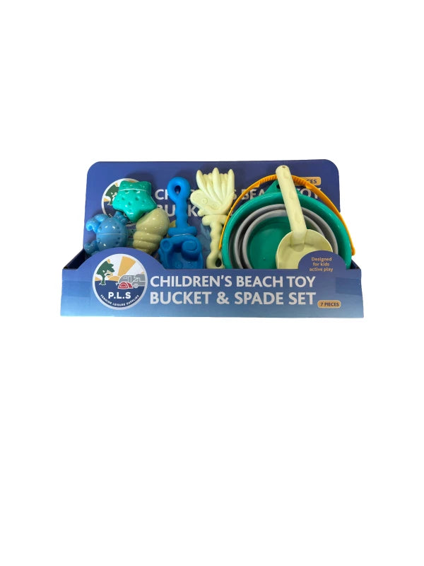 Set of 2 Beach Toy Buckets and Spades for Caravan Camping (PE3600)