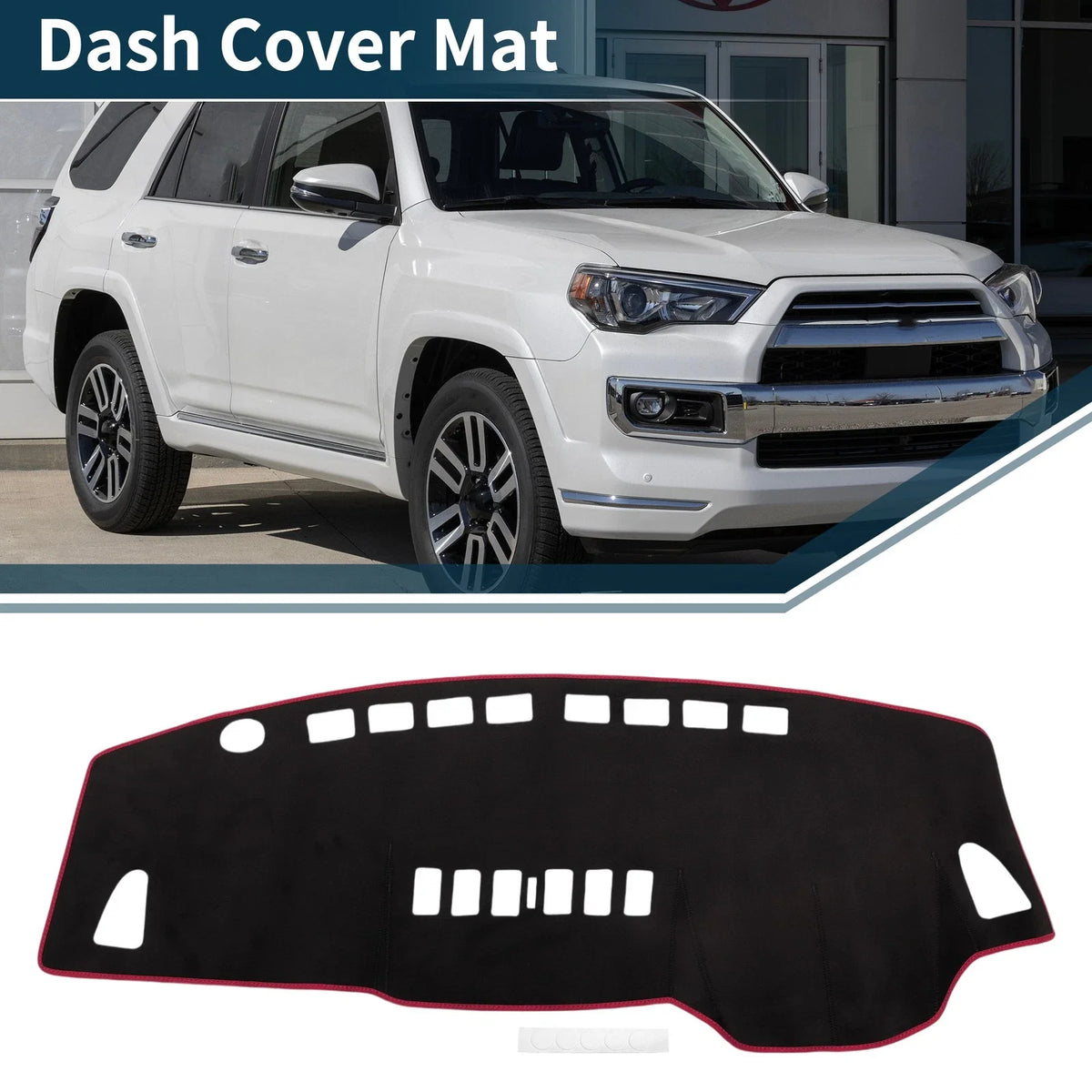 Dashboard Cover Mat for Nissan Tiida C11 (2004–2014) Black Red Set of 1