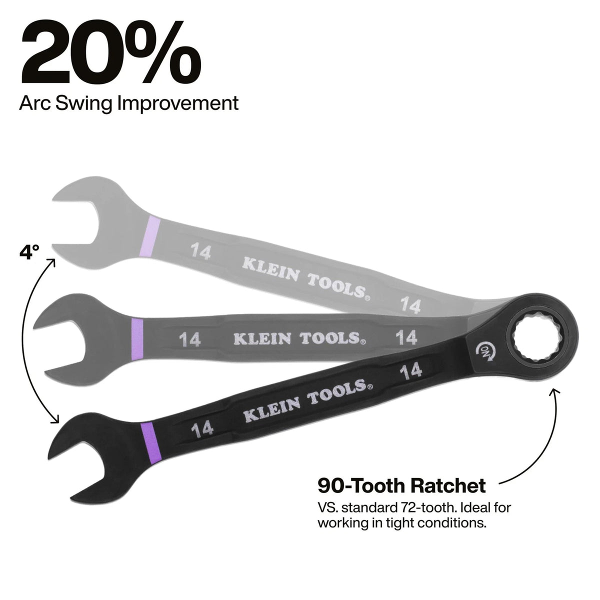 Set of 2 Ratcheting Combination Wrenches for Klein Tools (69408MG)