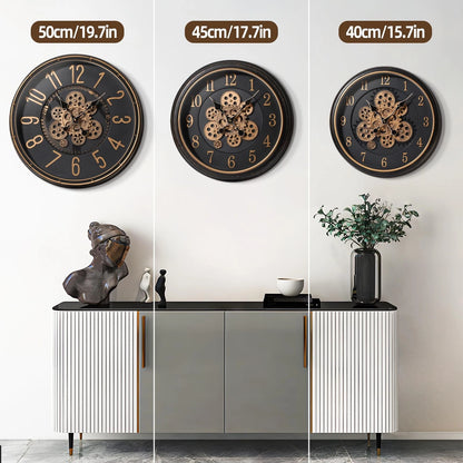 20-Inch Antique Bronze Wall Clock for Home Decor