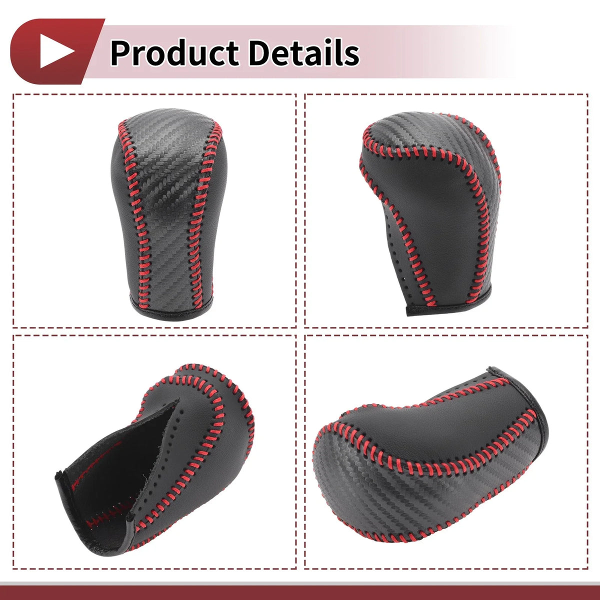 Gear Shift Knob Cover for Mazda CX-5 (2012–2023) Red Faux Leather