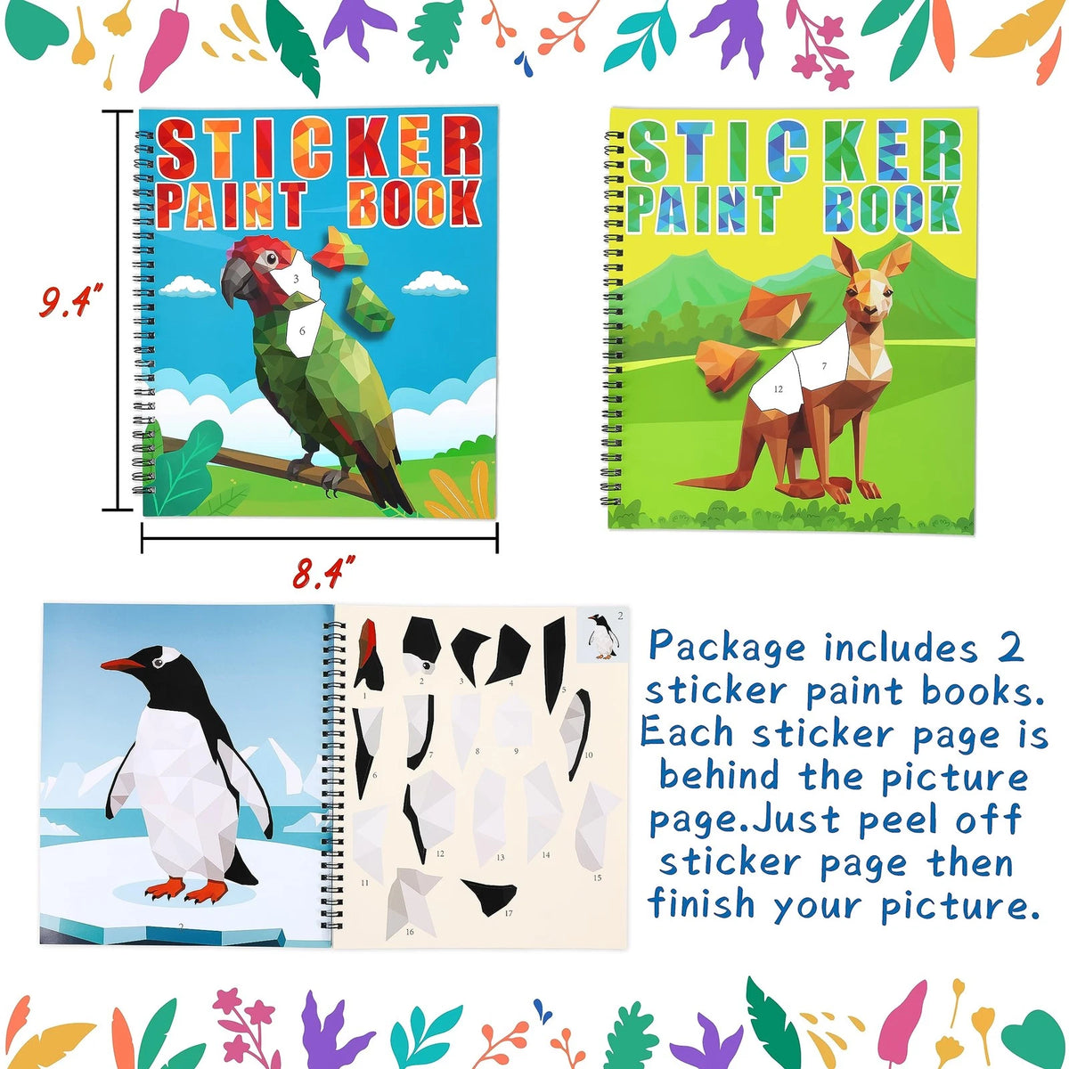 2X Sticker Books for Kids Ages 4-8 - Zoo & Pet Themes