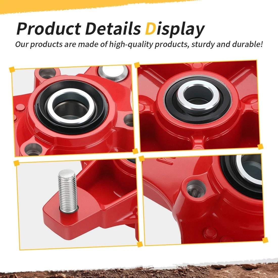 Set of 2 Red Front Left & Right Wheel Hubs for Honda Sportrax 250 TRX250EX (2001–2008)
