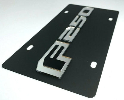 Vanity License Plate for Ford F-250 Licensed Mirrored Emblem Matte Black (2017–2024)