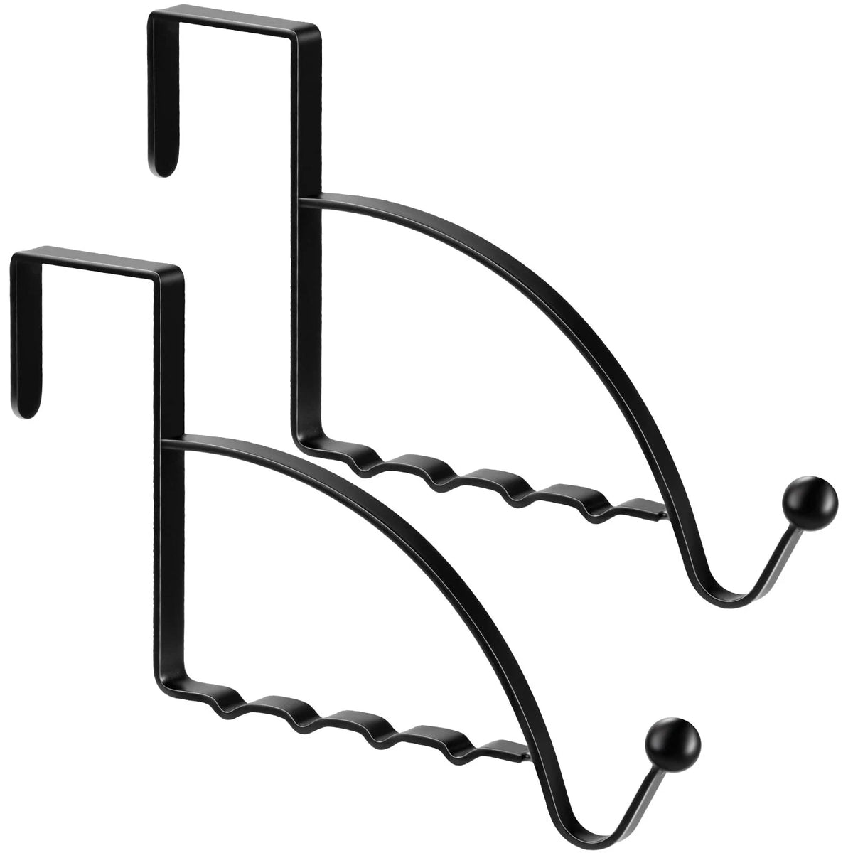 2X Over The Door Hooks Hanger for Sturdy Valet (Black)