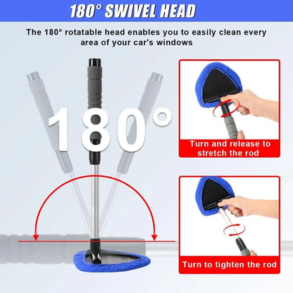 Windshield Cleaning Tool Kit for Cars - Extendable Wiper Cleaner Brush Pad