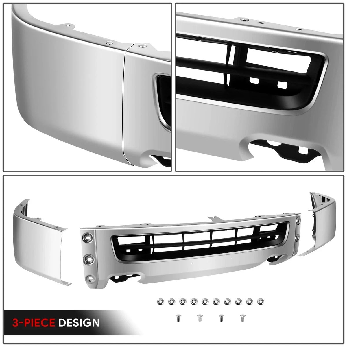 Chrome Steel Front Bumper Face Bar for Nissan NV1500 NV2500 NV3500 (2012–2021)
