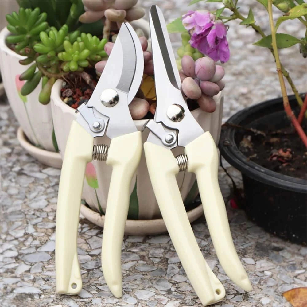 Garden Shears Set of 2 - Bypass Pruning & Straight Blade