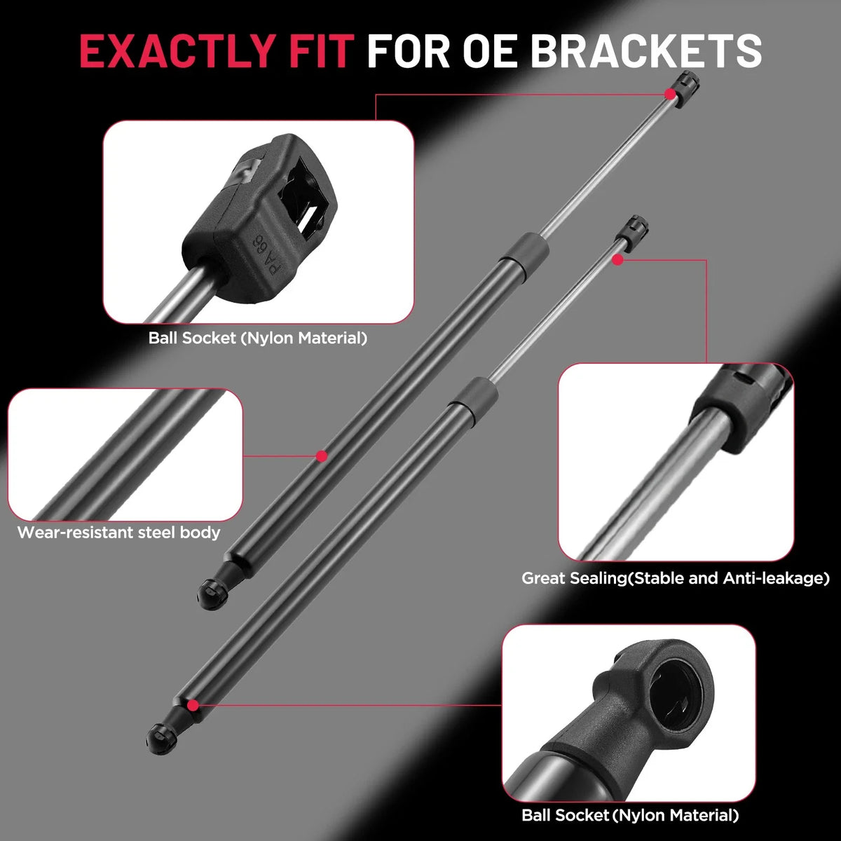2X Rear Tailgate Lift Supports Struts for Lexus RX350 RX450h (2010–2015)