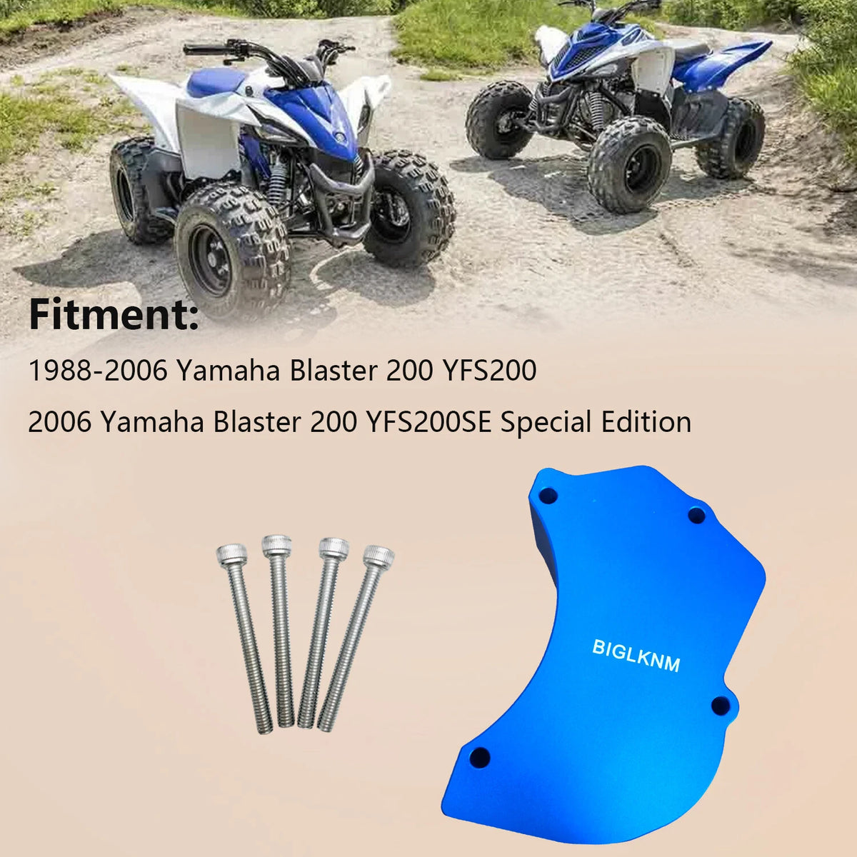 Billet Oil Pump Cover for Yamaha Blaster 200 YFS200 (37F-15416-00-00) Blue