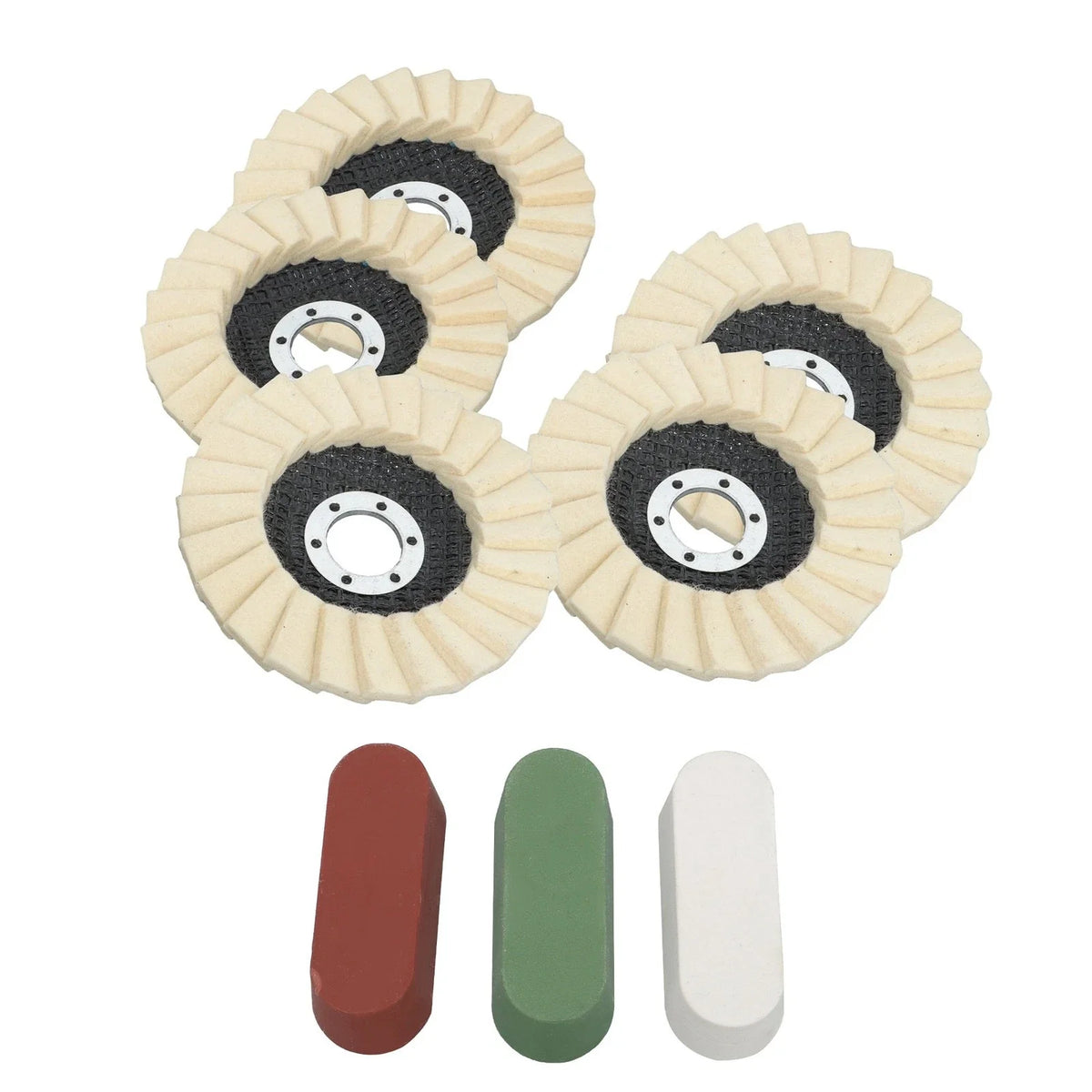8 Pcs Wool Polishing Wheel Disc Set for Buffing Wheel 4.5" x 7/8"