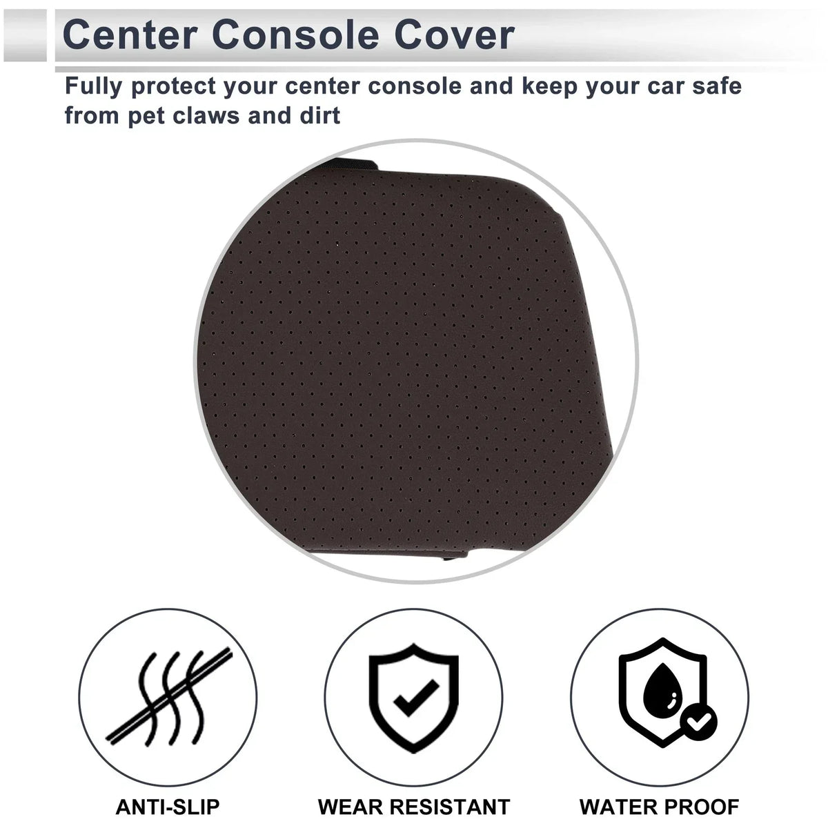 Center Console Cover with Storage Bag for BMW X5 (2019–2024) Dark Brown