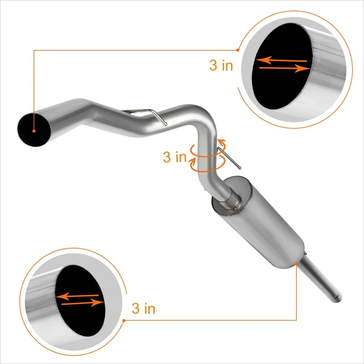 Catback Exhaust for Ford F150 6.2 V8 (2010–2014) 3" In/Outlet Aluminized Steel