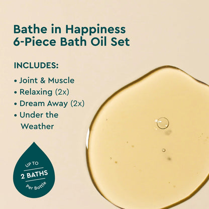 6X Bath Oil Set for Kneipp Bathe in Happiness (0.67 Fl Oz Each)