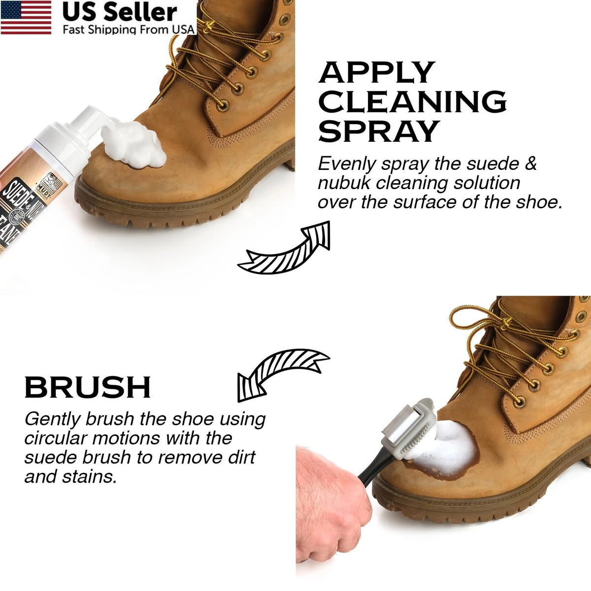Suede Shoe Cleaner for Nubuck and Water Repellent (Transparent)