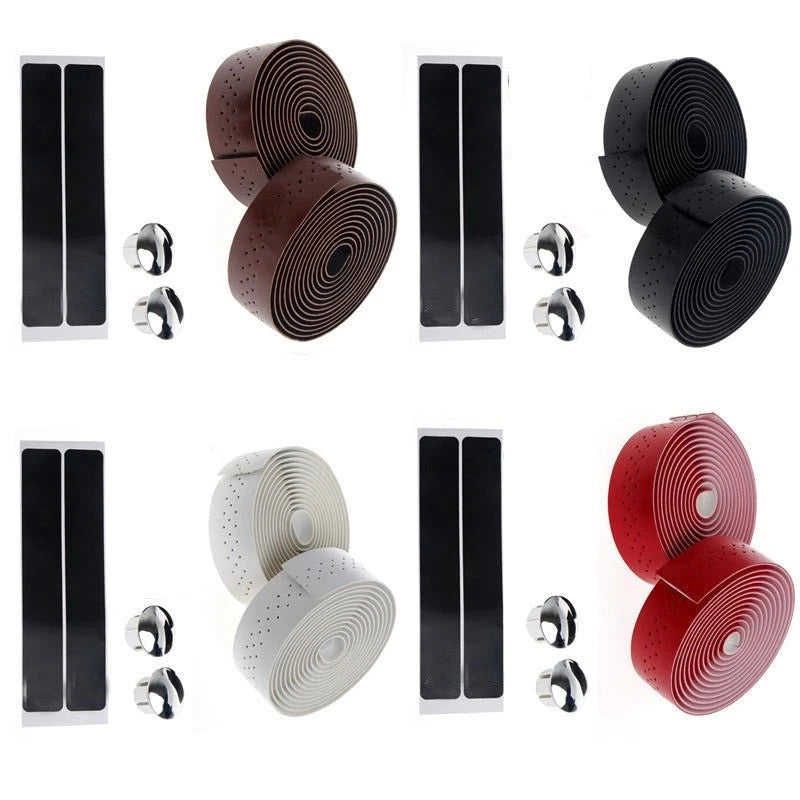 2X Breathable Leather Handlebar Grip Tape for Road Bike