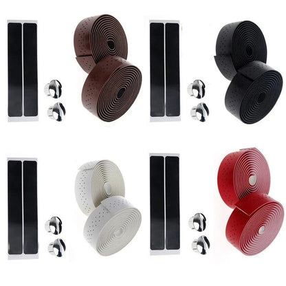 2X Breathable Leather Handlebar Grip Tape for Road Bike