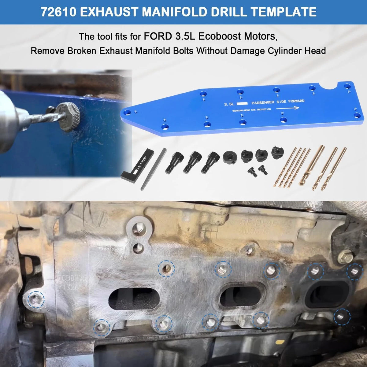 Manifold Drill Template Kit for Ford 3.5L Ecoboost (2011–2019) 72610