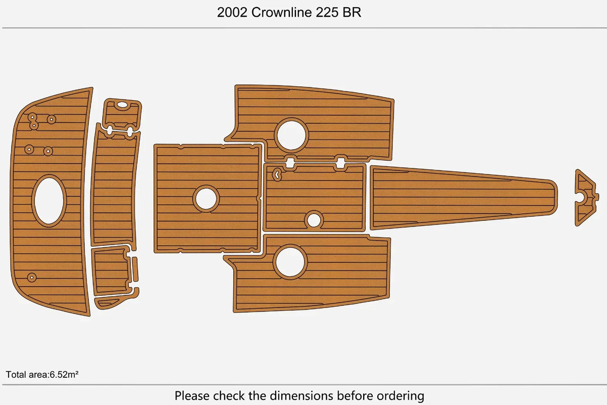 EVA Teak Flooring Pads for Crownline 225 BR (2002)