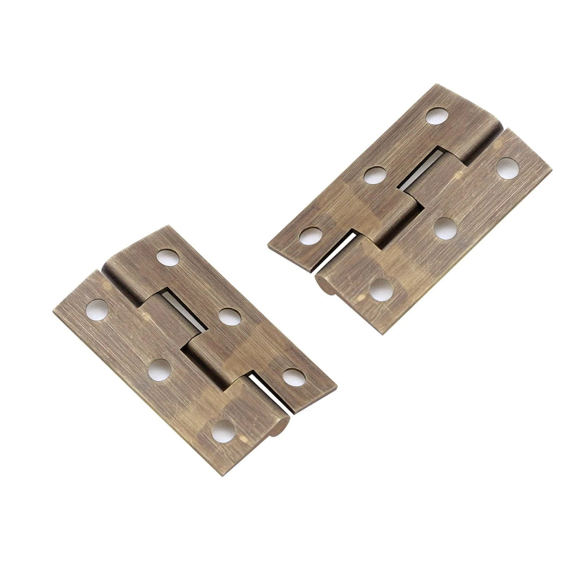 Set of 4 Mini Solid Brass Hinges for Cabinet (1.5", Antique Bronze)