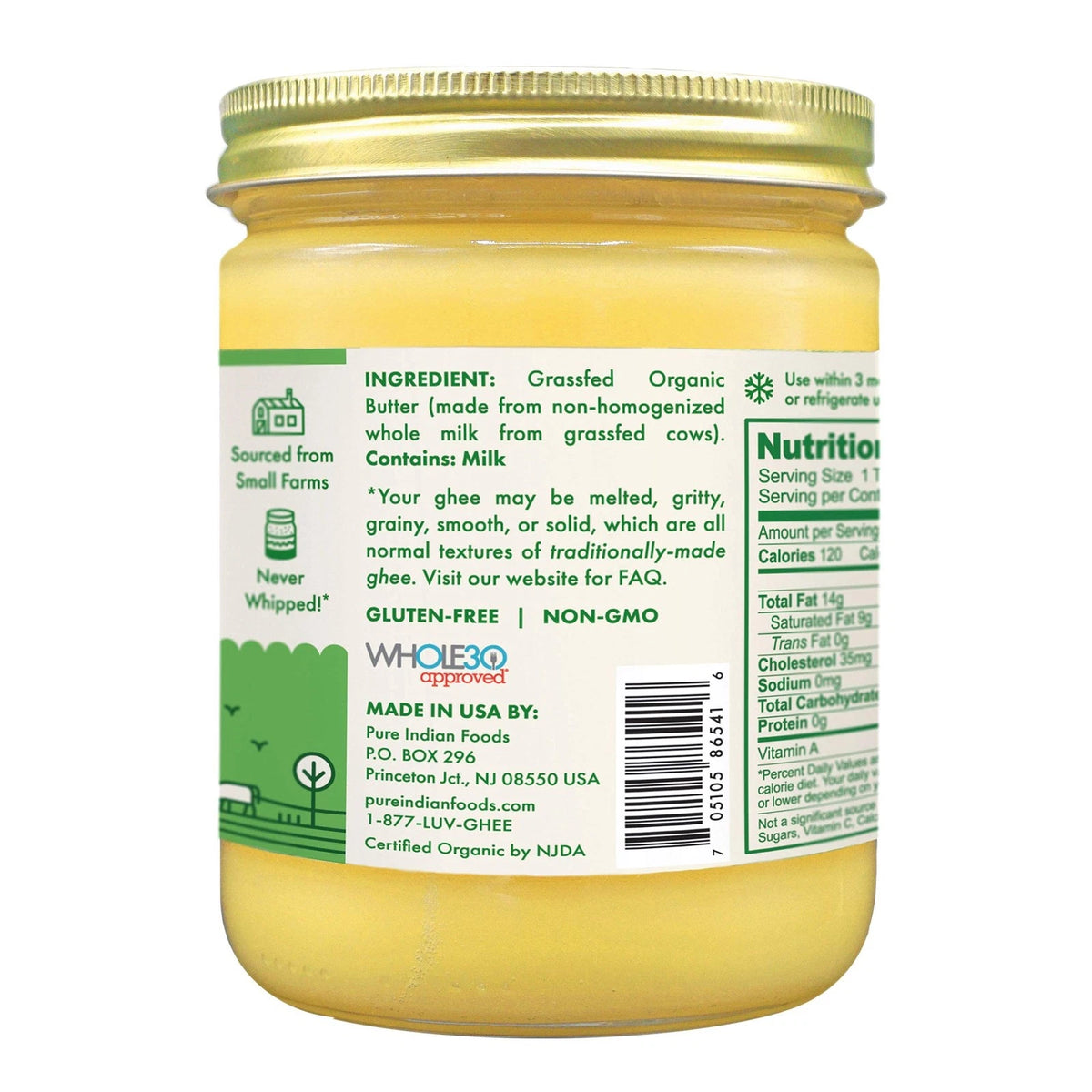 Organic Grass Fed Ghee Clarified Butter 14 oz Cooking Oil