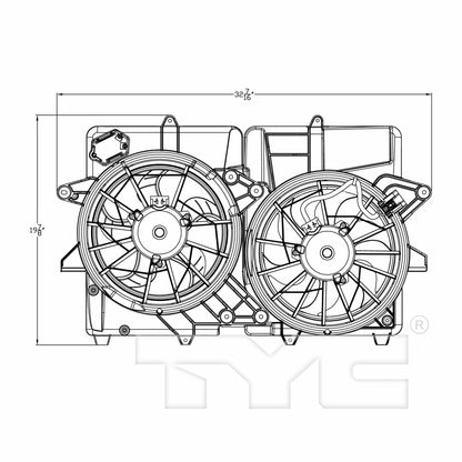 Cooling Fan for Ford Escape (2008–2012) FO3115185, CLX-M0-623240-CL360A55