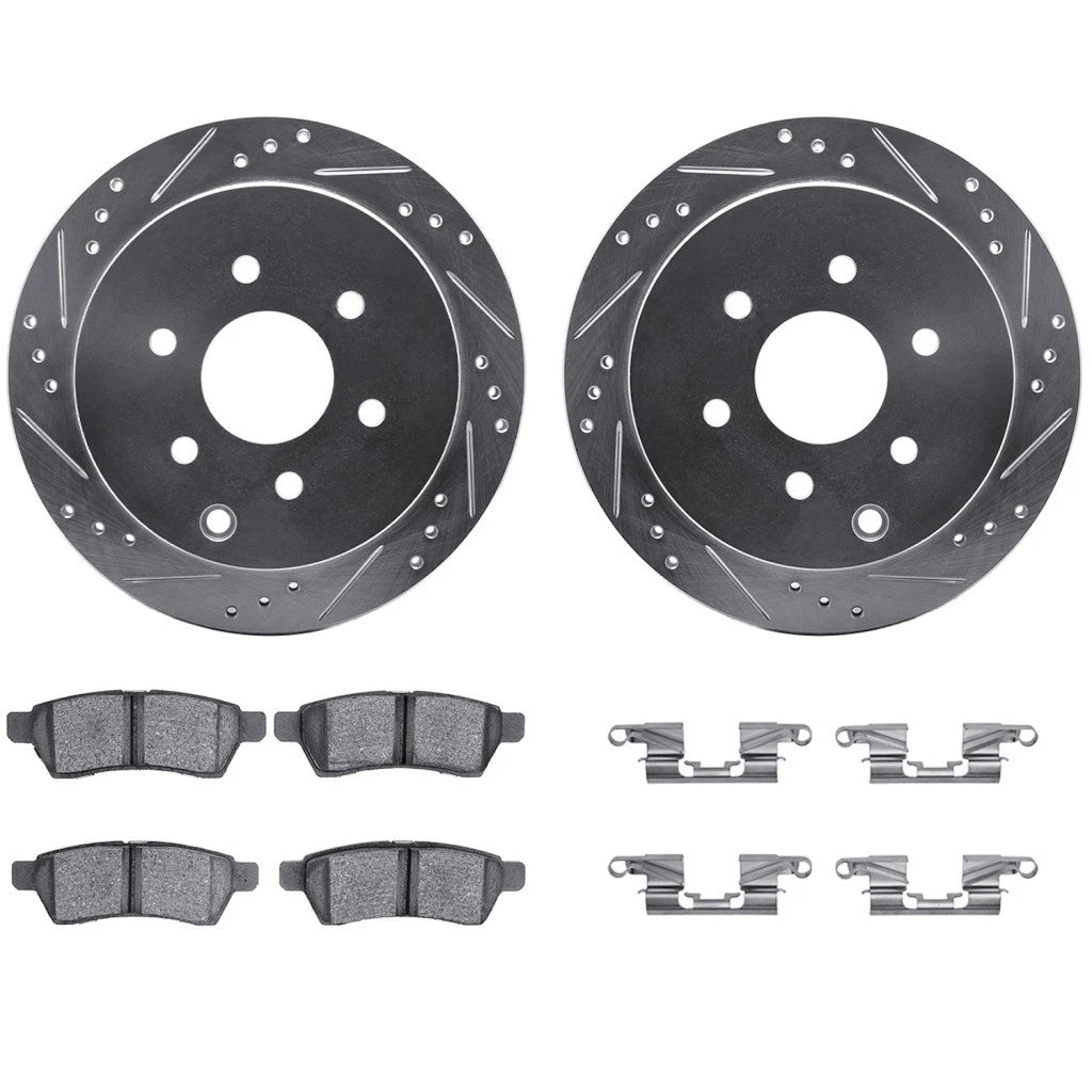 Rotor Set for Nissan Xterra (2005–2015) ALX-PAU-DF-7512-67110-CLA3 Drilled Slotted