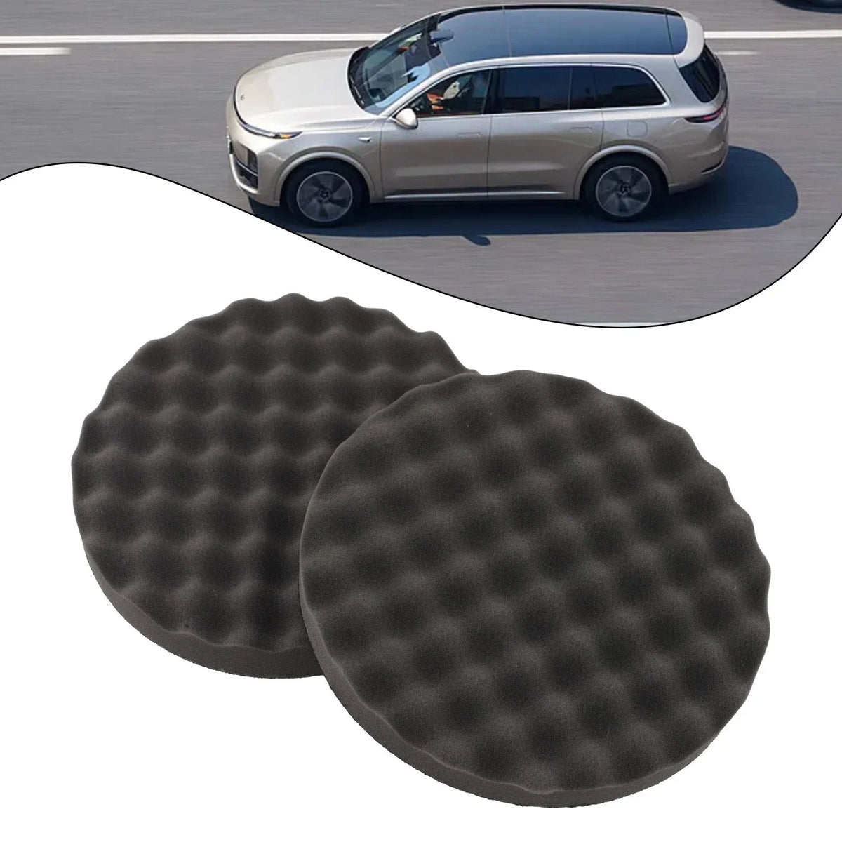 2Pcs 05725 Round Foam Polishing Pad Kit for Automotive Detailing