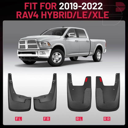 4x Splash Guards Mud Flaps for 2019–2023 Dodge Ram 1500 (W/O Fender Flares)