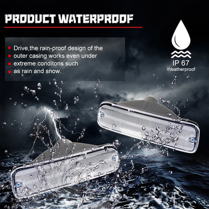 Set of 2 Chrome Front Bumper Turn Signal Lamps for Toyota Tacoma